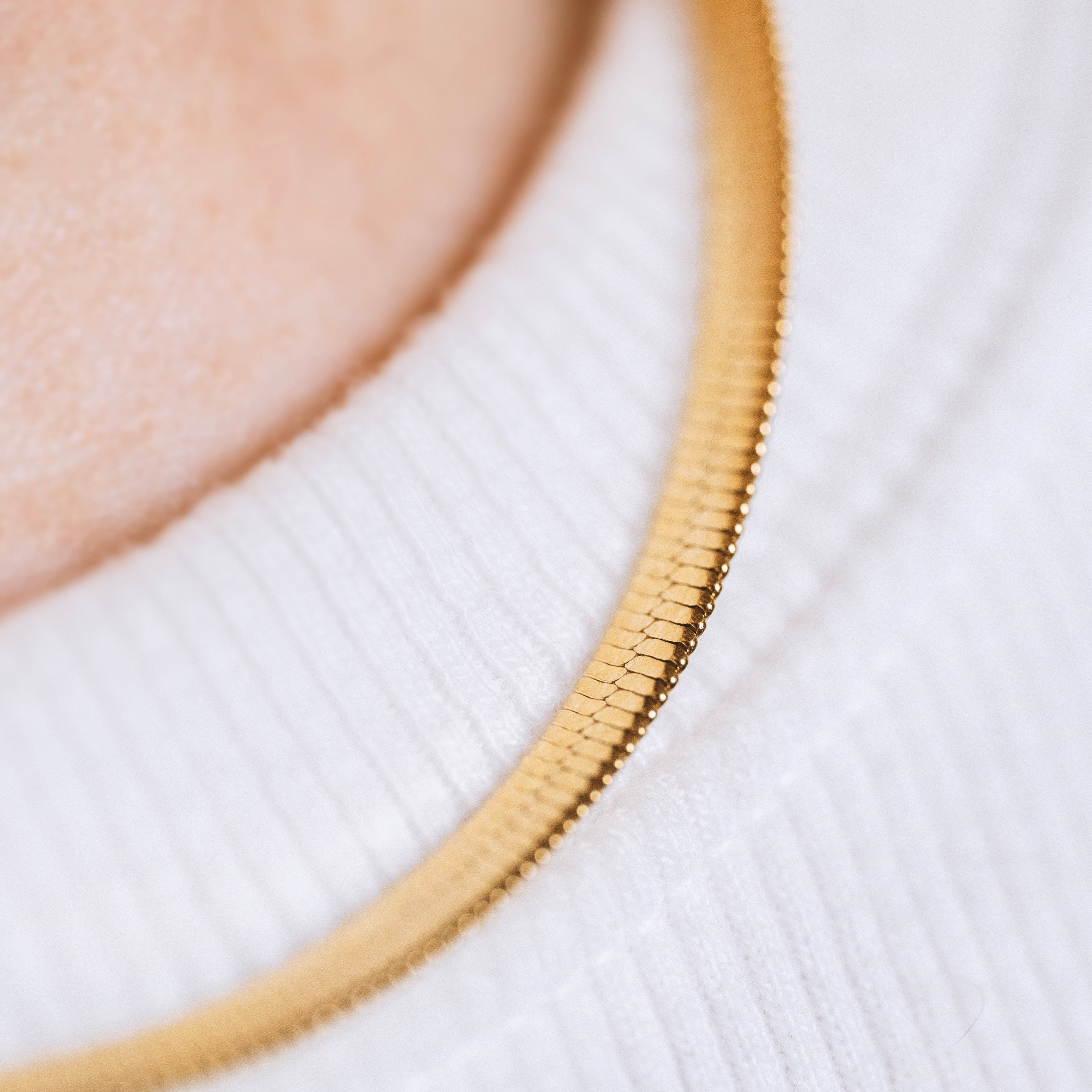 18k Gold-Plated Herringbone Necklace
